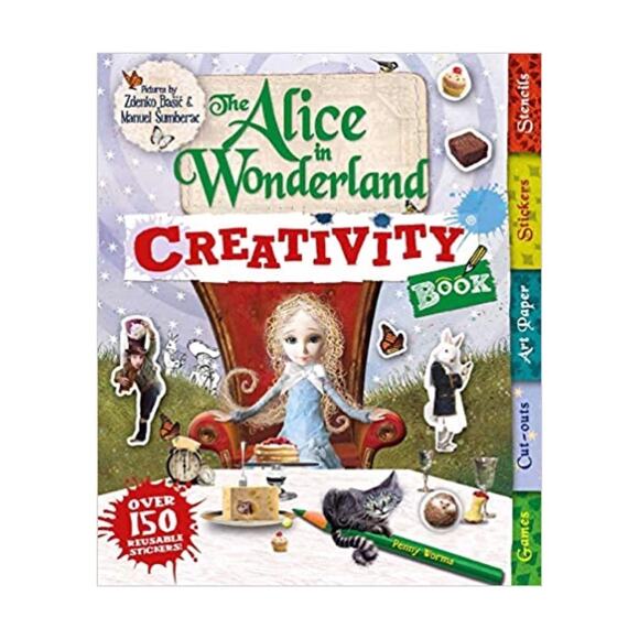 ALICE IN WONDERLAND Kids Coloring Creativity Book Gift Disney Arts & Crafts NWT - Picture 1 of 13